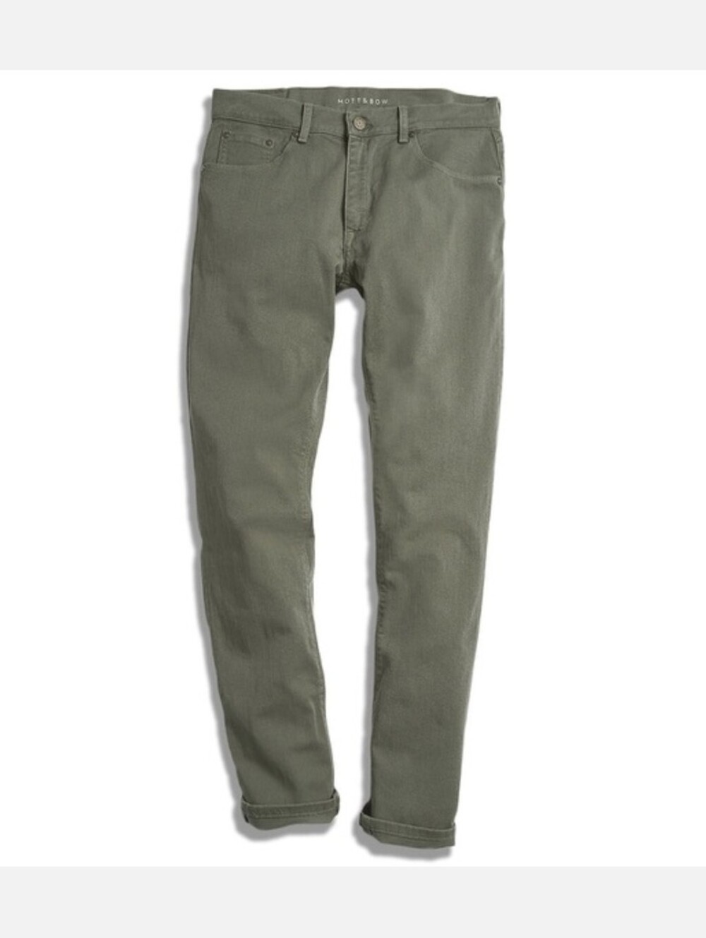 Mott & Bow Men's Slim Mercer Jeans Sz 30x30 Green Twill Stretch Business Casual